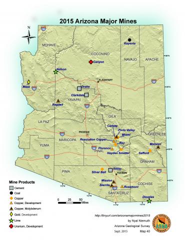Major Mines of Arizona 2015 compiled by Nyal Niemuth