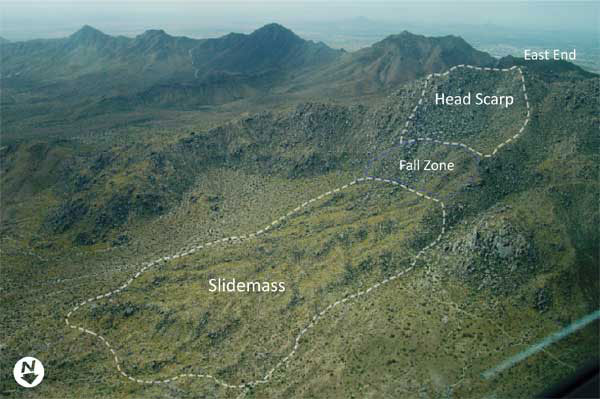 Figure 5. Oblique aerial photograph of the Marcus Landslide.